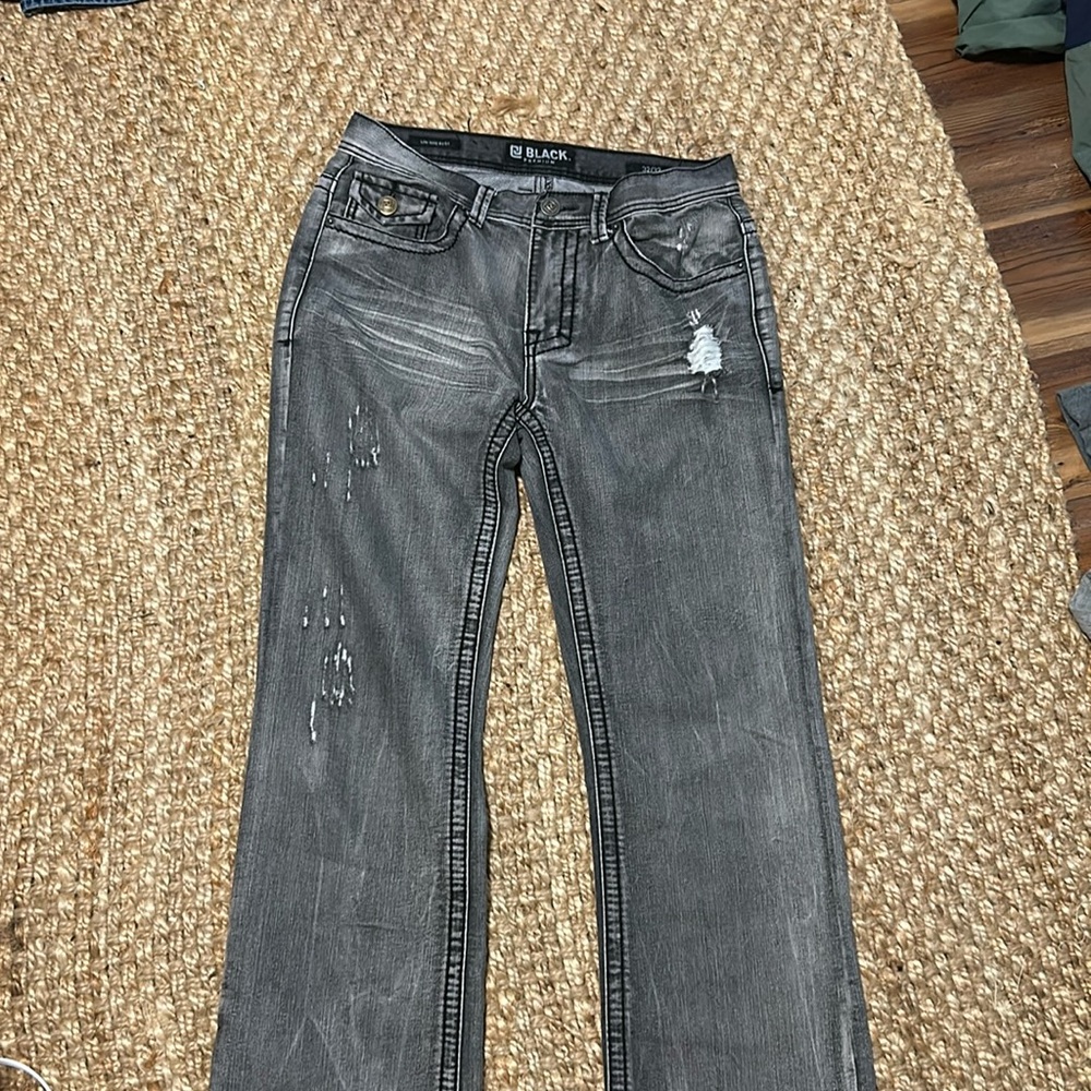 Black premium low rise bootcut jeans